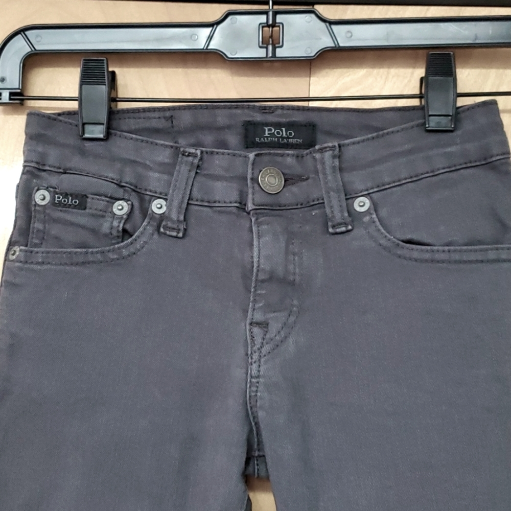 Polo Ralph Lauren 8 black gray washed Tompkins skinny jeans great condit…
